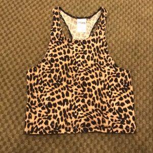 Leopard halter crop top